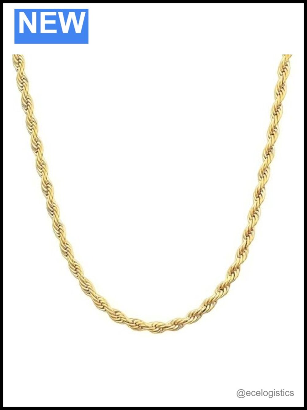 14K Yellow Gold Solid Rope Chain Necklace Lobster Clasp 16-30in